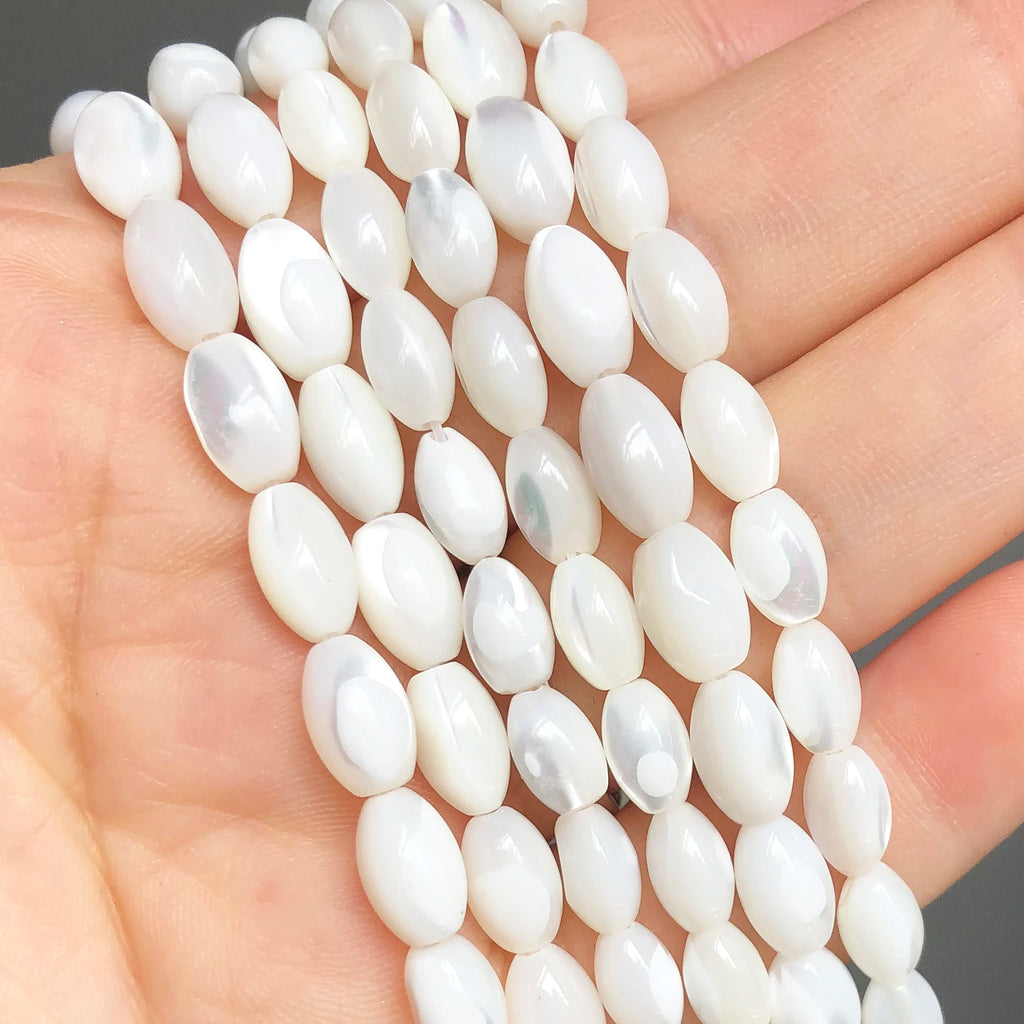 Mother of Pearl Mop Shell Beads Rice Shape Spacer Beads for Jewelry Making