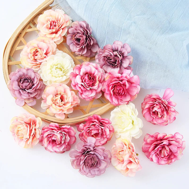 Artificial Silk Rose Flowers for Home Decor Wedding Party DIY Gift Set