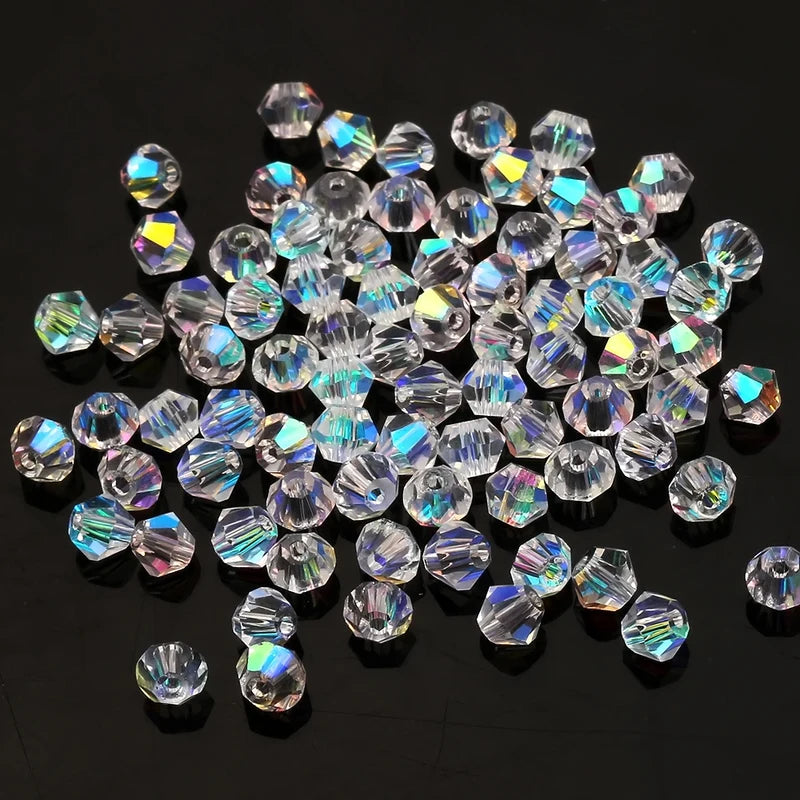 Mixed Color Czech Bicone Glass Beads for Jewelry Making - 2mm to 10mm