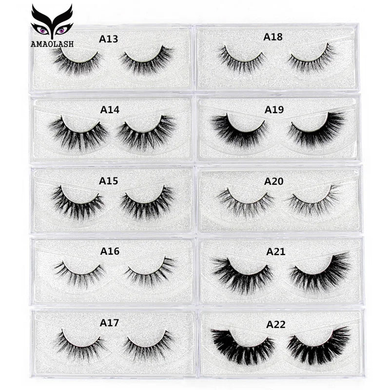 Long Lasting 3D Mink Eyelashes - Natural Volume & Curly False Lashes