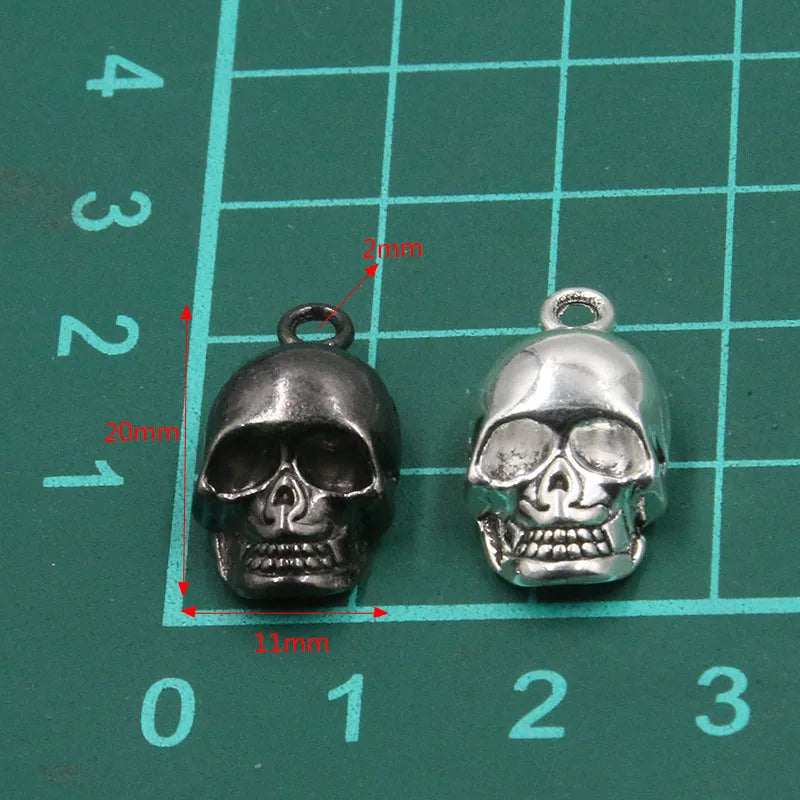 10Pcs Skull Ghost Charms for Halloween Jewelry DIY Vintage Pendants