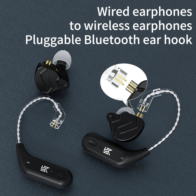 Bluetooth Ear Hook Upgrade Cable for KZ TRN CCA Wireless Earphones with Charging Case
