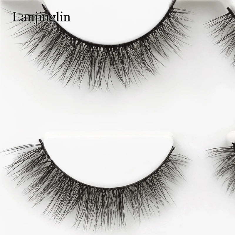False Eyelash Sets 3D Faux Mink Full Strip Lashes Natural Short Style Wholesale