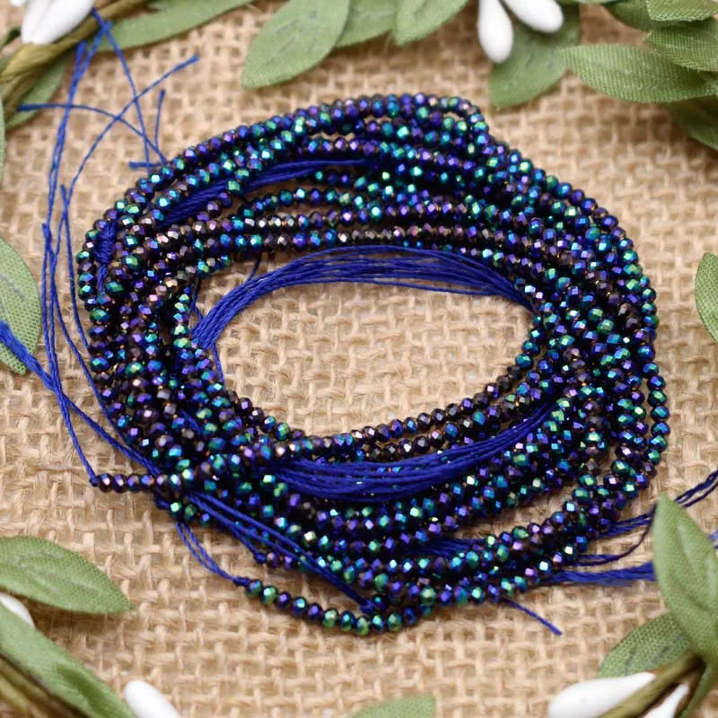 Crystal Glass Beads 1x2mm Rondelle Spacer Beads for Jewelry Making - 220pcs