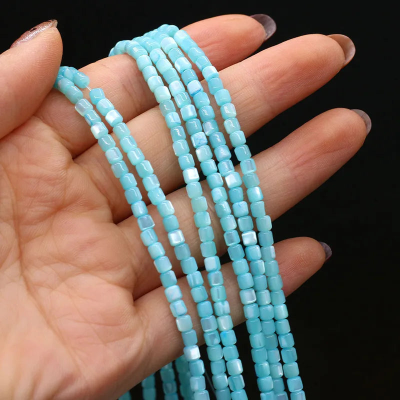 Natural Freshwater Shell Beads 3.5mm Cylindrical Loose Jewelry Making Supplies