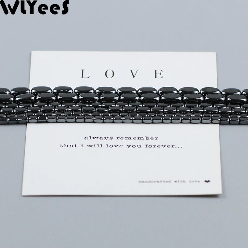 Natural Hematite Beads Square Loose Spacer Beads for Jewelry Making