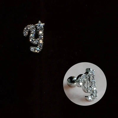 Letter of the Alphabet Zircon Stud Earrings - Surgical Steel, Fashion Jewelry for Women