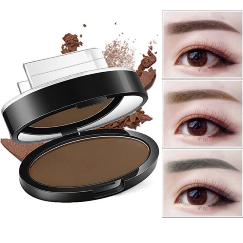 Eyebrow Powder Stamp Tint Kit Waterproof & Quick Makeup with Stencils