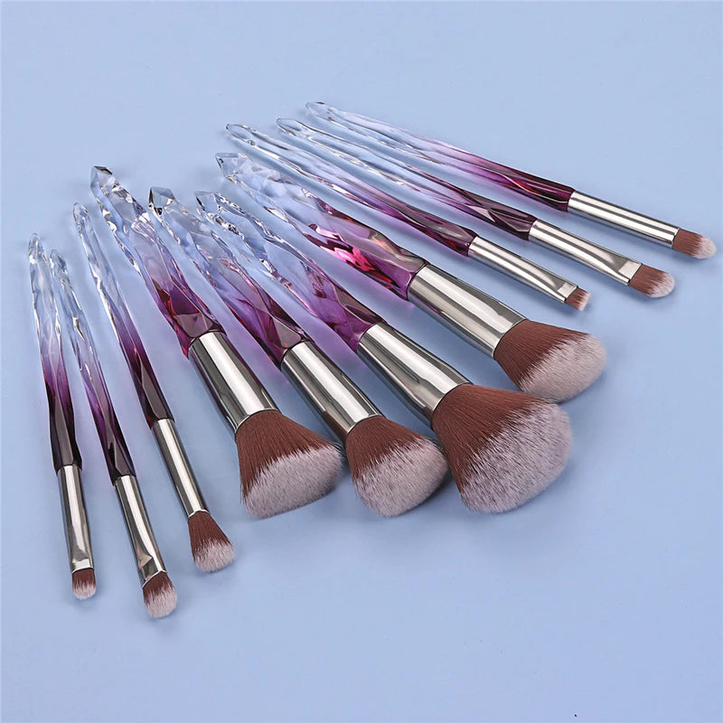 Crystal Makeup Brush Set with Diamond Handles for Foundation Blush Eyeshadow