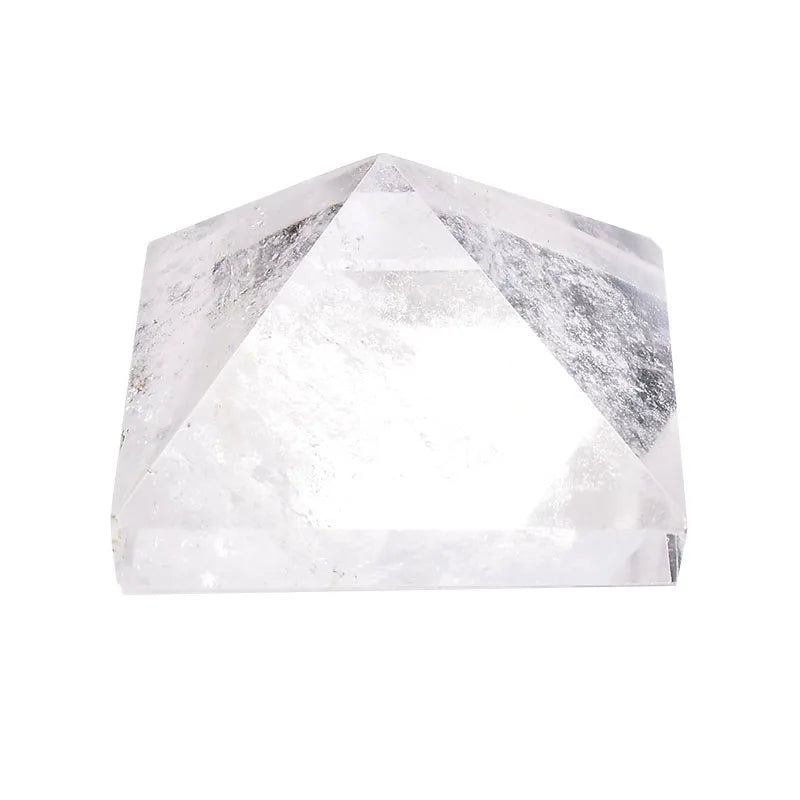 Natural Clear Quartz Pyramid Crystal for Healing Chakra Meditation Home Decor
