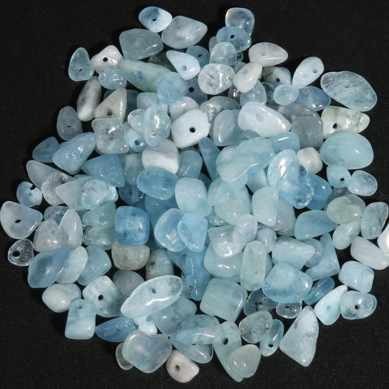 Natural Stone Beads for Jewelry Making - Irregular Amazonite, Amethyst, Apatite, Gravel Chips, Bulk DIY Bracelets 16"