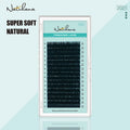 Natural Mink Eyelash Extensions 16 Rows - Korea PBT False Eyelashes for Makeup