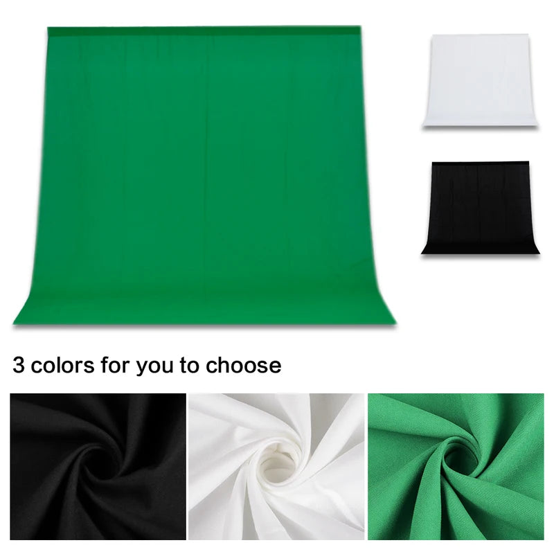Photography Backdrop Cloth - Black, White, Green Cotton Muslin Studio Backgrounds
