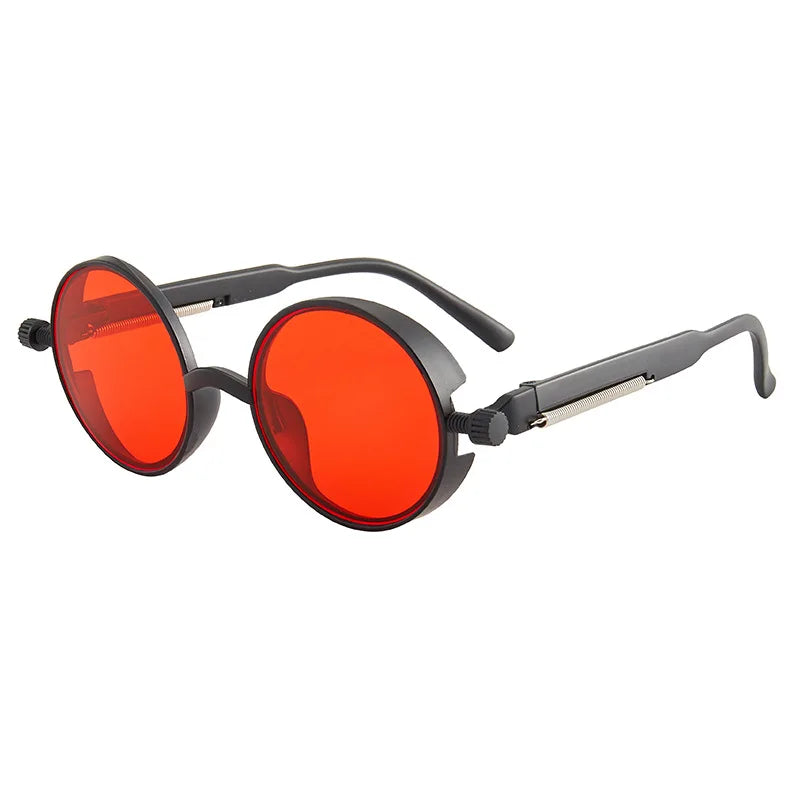 Luxury Classic Gothic Steampunk Round Sunglasses Men Women High-Quality PC Frame