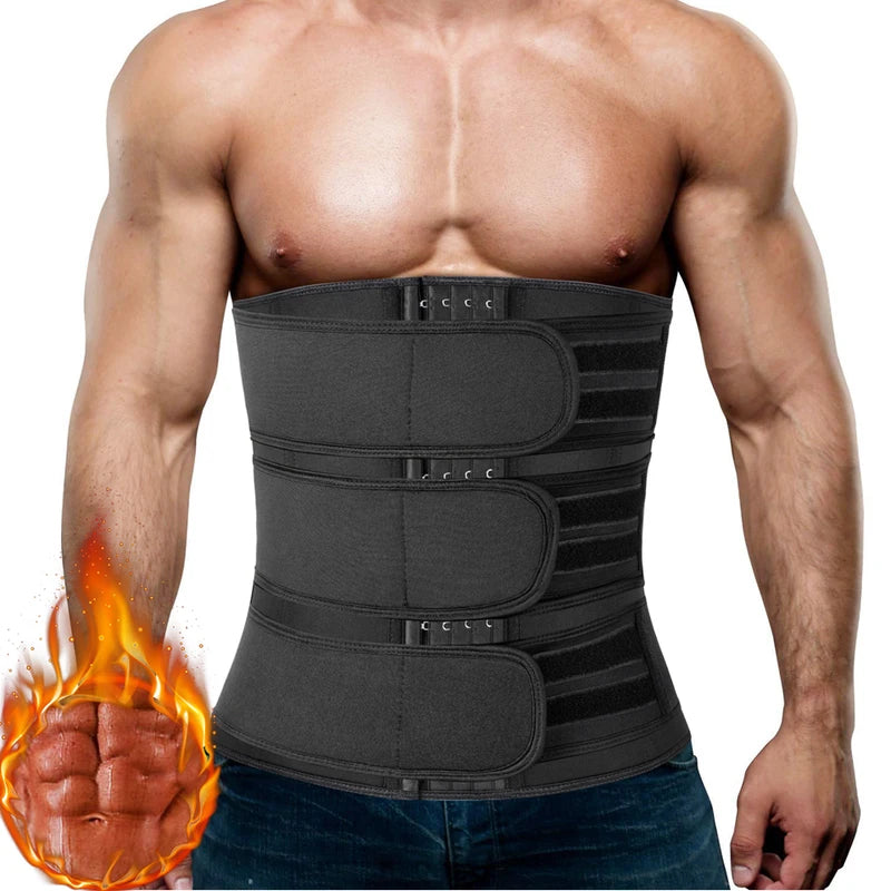 Men Waist Trainer Slimming Body Shaper Fitness Belt for Weight Loss & Fat Burning