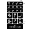 Henna Tattoo Stencil Kit with 29 Styles for Body & Face Art - Airbrush & Glitter