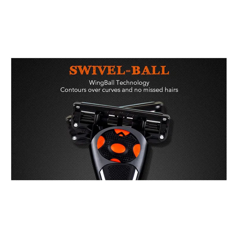 Black Spider Man Razor Can Design with 6 Blade Refills - Hair Shaver for Face & Neck