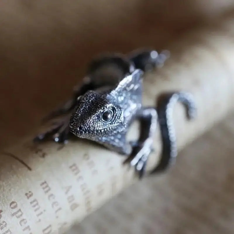 Vintage Lizard Ring for Men Women Trendy Gecko Hip Hop Rock Jewelry Gift