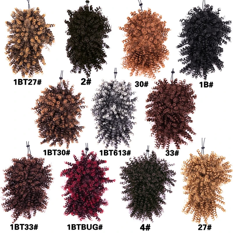 Synthetic Curly Bangs Hair Extensions - Clip-On Adjustable Fringe for Women
