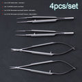 4-Piece Microsurgical Instrument Set - Stainless Steel Ophthalmic Surgery Tools