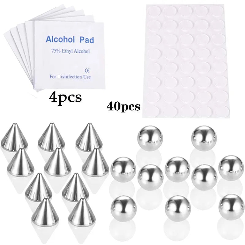 Fake Lip Nose Eyebrow Ring Set - Body Jewelry Piercing Studs 20PCs