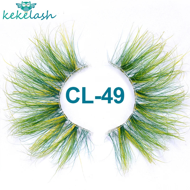 Rainbow Mink Eyelash Strips - 25mm Long, Bulk Party & Cosplay Makeup Lashes