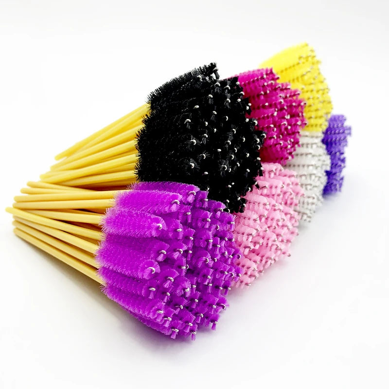Disposable Eyelash Brush Set - 50 Makeup Applicator Wands for Eyelashes & Eyebrows