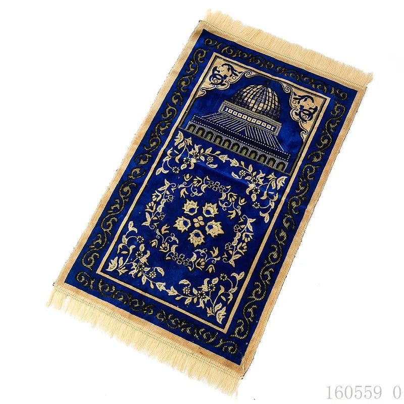 Lightweight Decorative Prayer Mat with Tassels for Home & Mosque Use