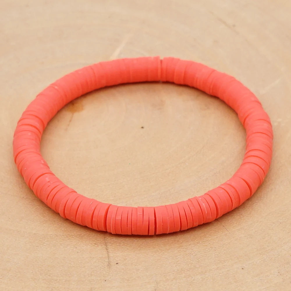 Handmade Colorful Polymer Clay Bracelets Boho Bead Jewelry for Men & Women
