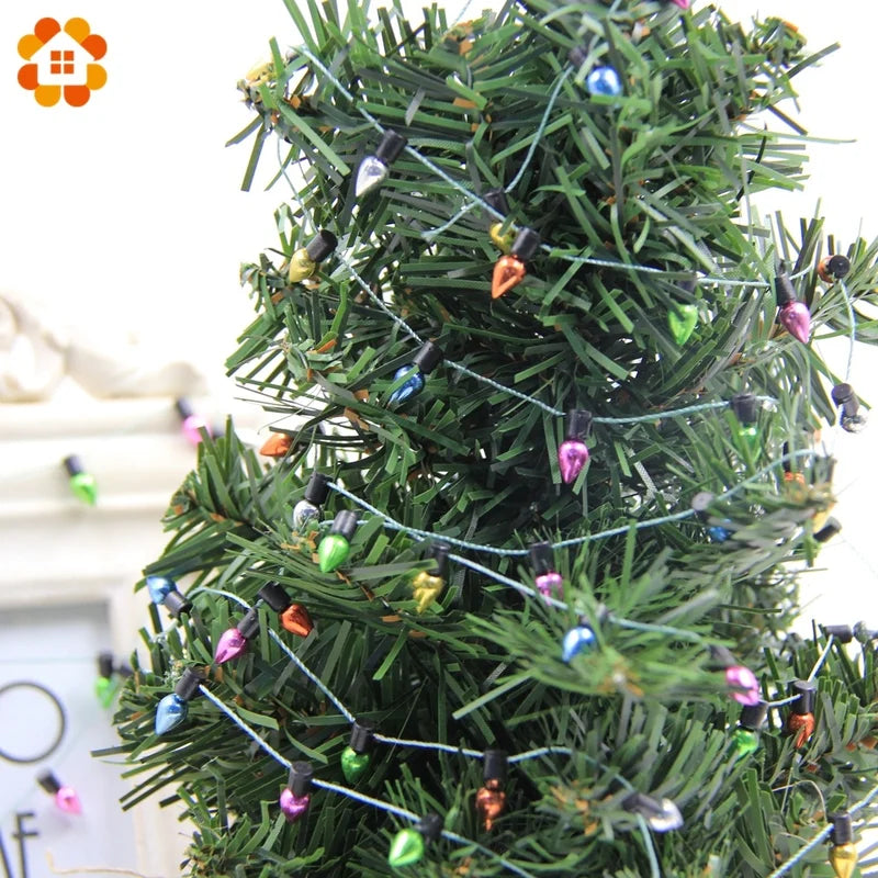 Colorful Christmas Garland String Lights, No Electricity, DIY Small Bulbs, 3/5 Meters