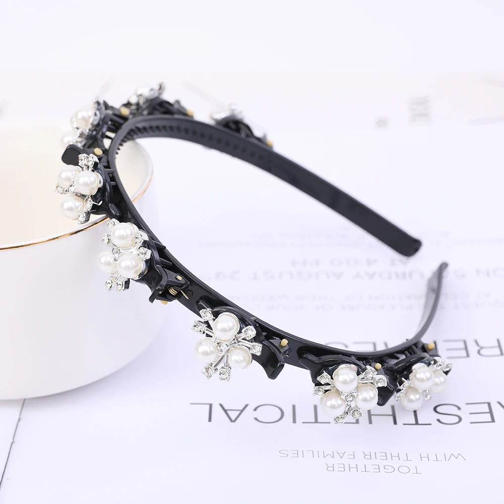 Double Layer Clip Hairbands for Women Fashion Plastic Braided Headband Punk Style