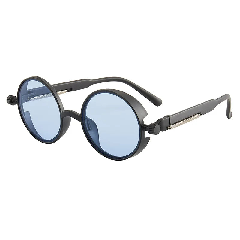 Luxury Classic Gothic Steampunk Round Sunglasses Men Women High-Quality PC Frame