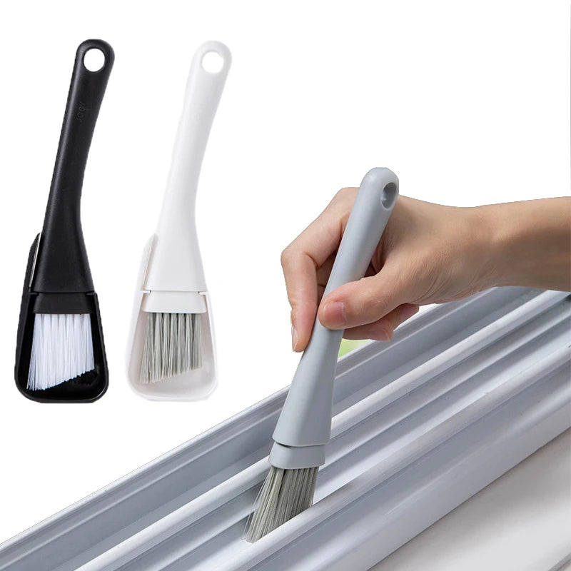 Window Groove Cleaning Brush and Dustpan Set for Gaps - 2 in 1 Household Cleaning Tool