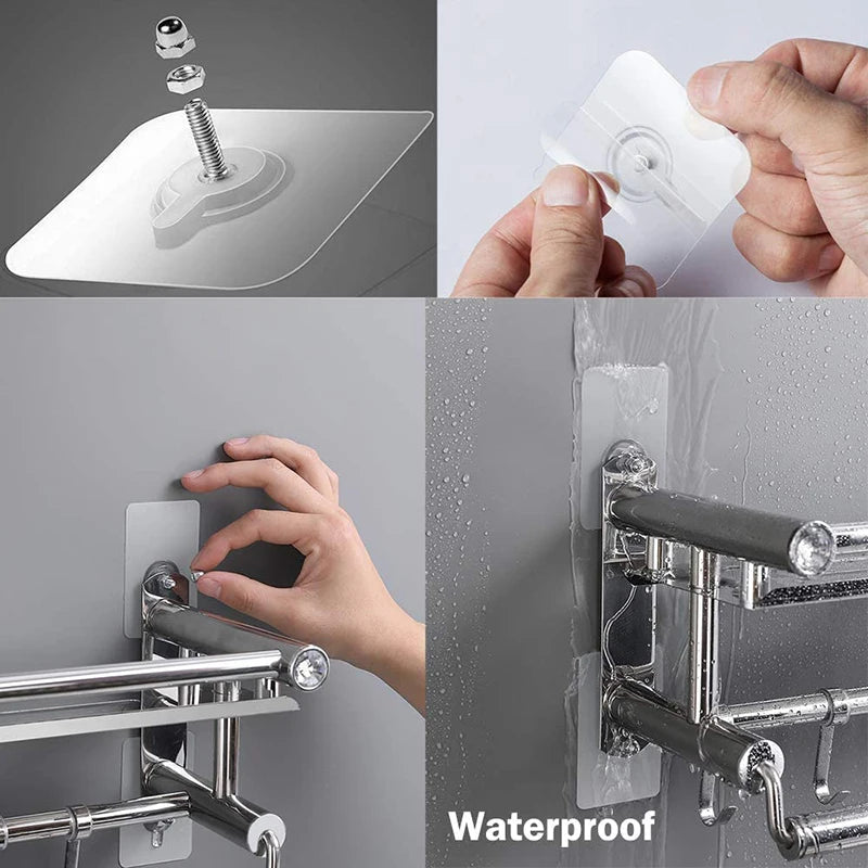 Self-Adhesive Wall Hook Set for Pictures Keys and More - Clear & Durable