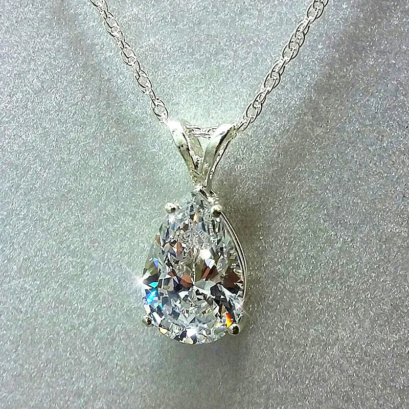 Elegant Water Drop Cubic Zirconia Necklace for Women - Gift & Wedding Jewelry