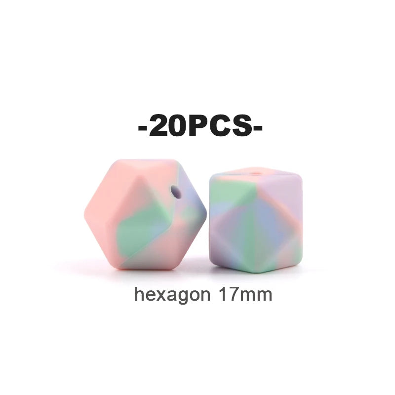 DIY Silicone Beads Set - 12/15/19mm Round Flower Leopard Design for Jewelry Making