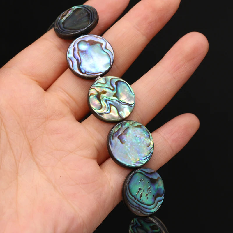 Natural Shell Beads Coin Jewelry Making Supplies 8mm 12mm 14mm - 5pcs Set