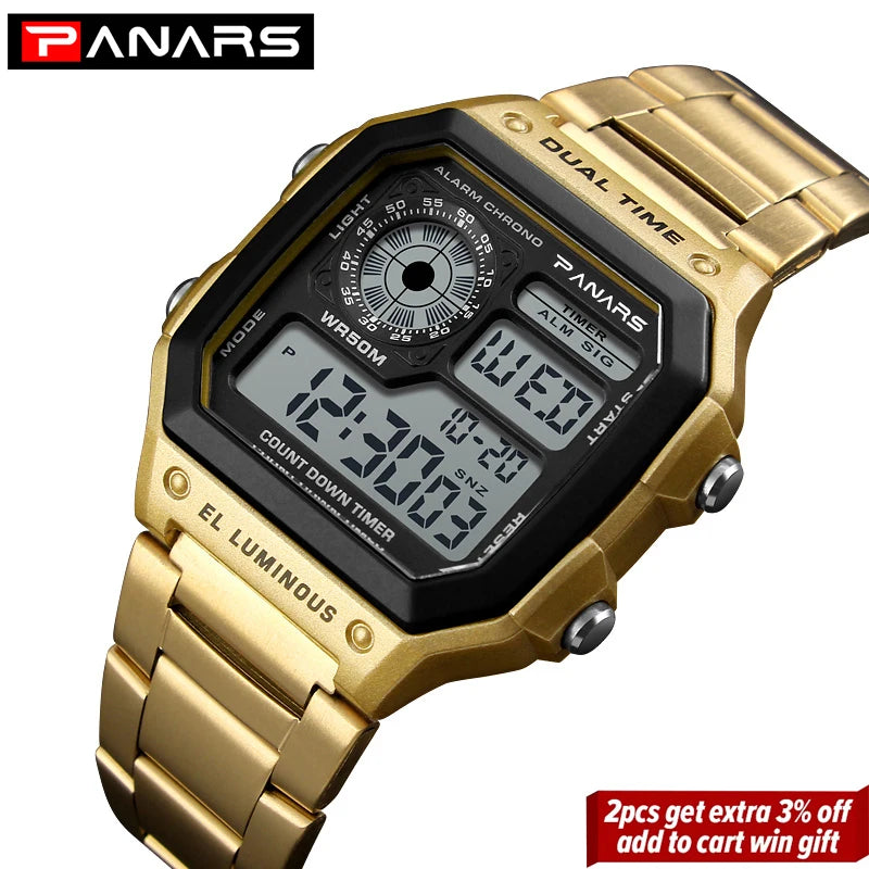 Digital Sports Watch Men Waterproof Stopwatch LED Chronograph Military Wristwatch