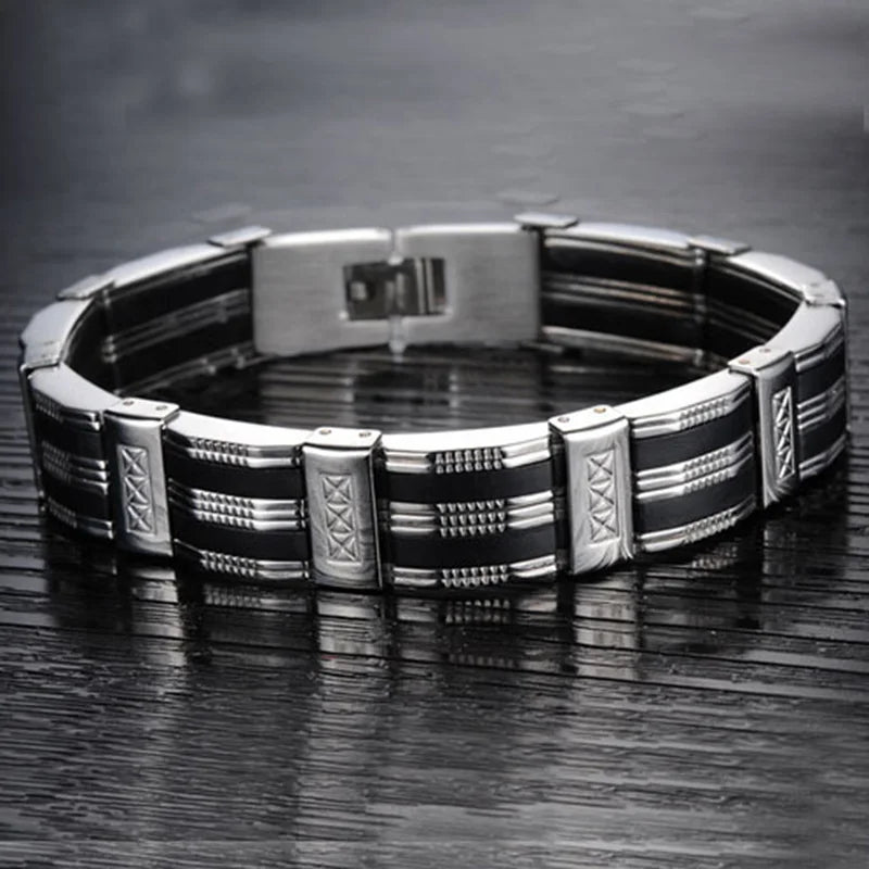Men's Stainless Steel Rope Chain Bracelet 210mm Stylish Jewelry