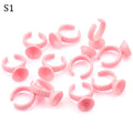 Disposable Plastic Glue Rings for Permanent Makeup and Lash Extensions - 100pcs
