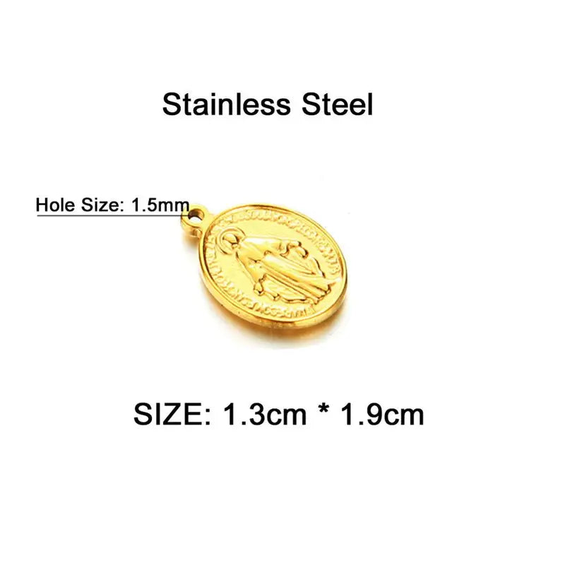 Religious Jesus Charms Pendant Set for Jewelry Making - Stainless Steel, Multiple Colors