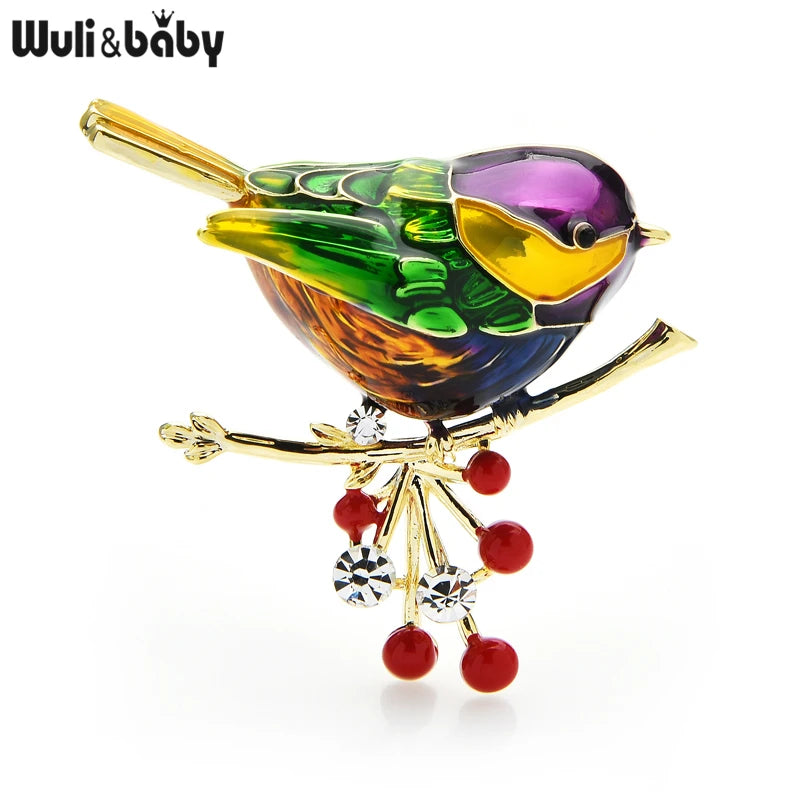 Multicolor Bird Brooch Pins - Enamel Animal Jewelry Gift, Multiple Metal Colors