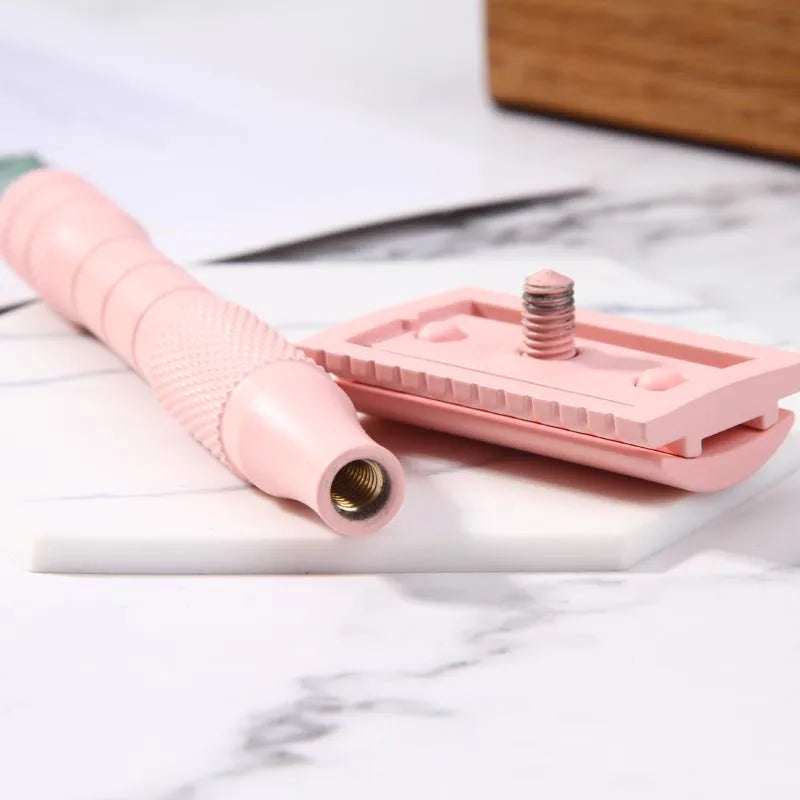 Pink Lady Safety Razor for Women & Men, Zinc Alloy Handle, Classic Shaving Tool