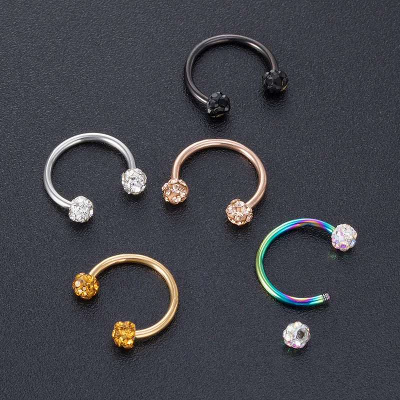 Unisex Septum & Cartilage Nose Hoop Piercing Jewelry 8mm 16G