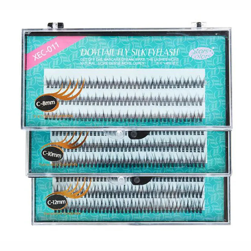 Natural False Eyelashes 120 Bundles High-Quality Fish Tail Silk C Curl Dovetail Makeup