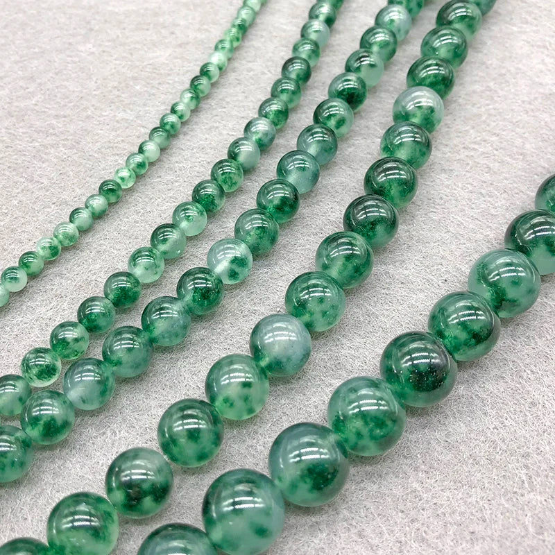 Natural Green Chalcedony Beads for Jewelry Making - Strand 15 Inches, 2-12mm