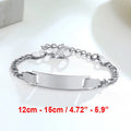 Personalized Mom Dad Son Daughter Baby Bracelet - Engraved Stainless Steel Jewelry, Adjustable Gift for Baptism & Love