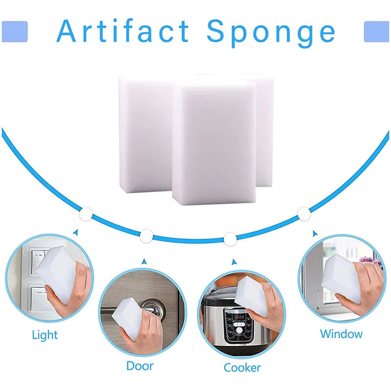 Melamine Sponge Magic Eraser Cleaning Sponges for Household & Kitchen - 5/10/20/50/100pcs