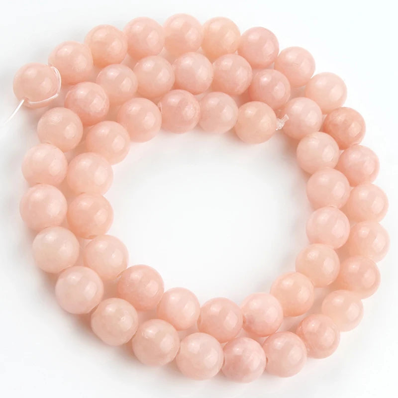 Natural Light Pink Jade Beads - Round Loose Spacer Beads for Jewelry Making 4-12mm, 15 Inch Strand