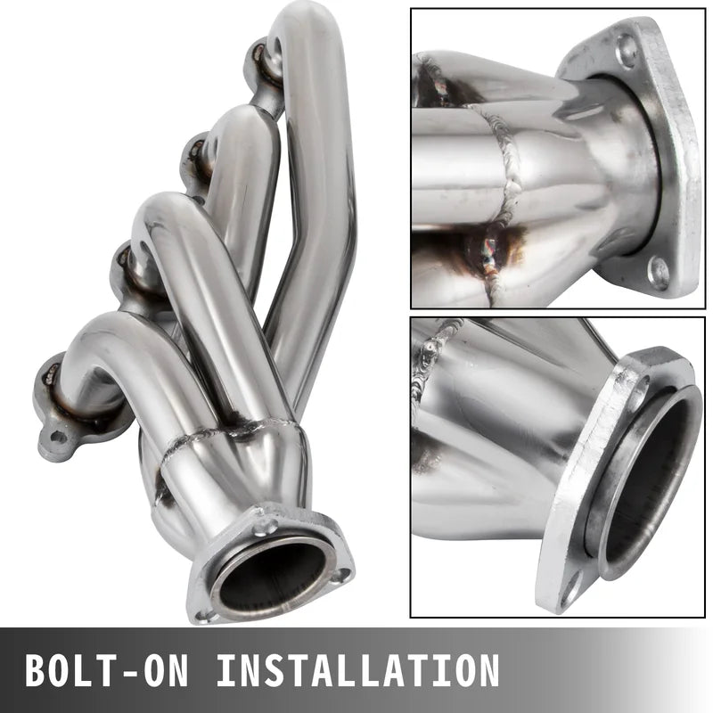 Exhaust Header Swap Kit for Chevrolet GMC LS Engine Trucks - Long Tube Manifold Set with Gasket